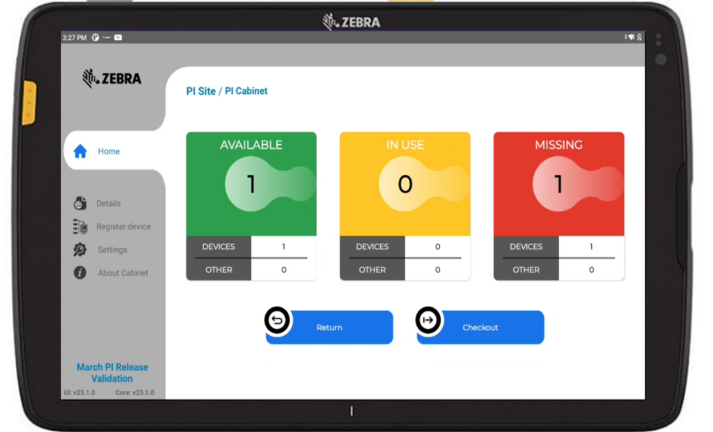 ZAMS intelligent cabinet system zebra